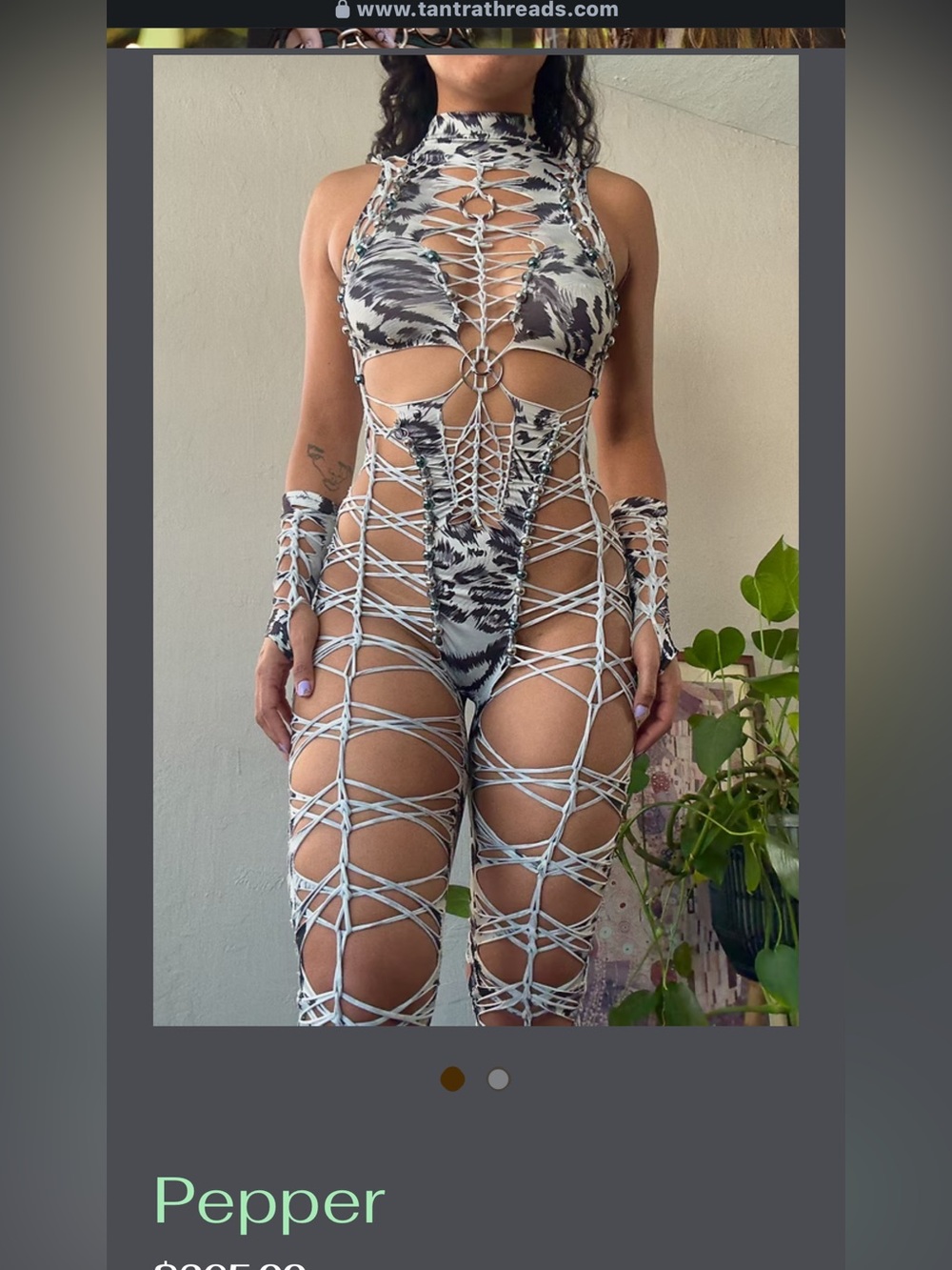 New! Custom tantra threads bodysuit in Pepper